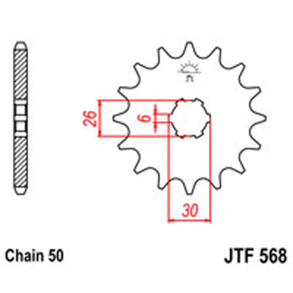 JT JT Gear Box Sprockets G/B 568-16T YAM